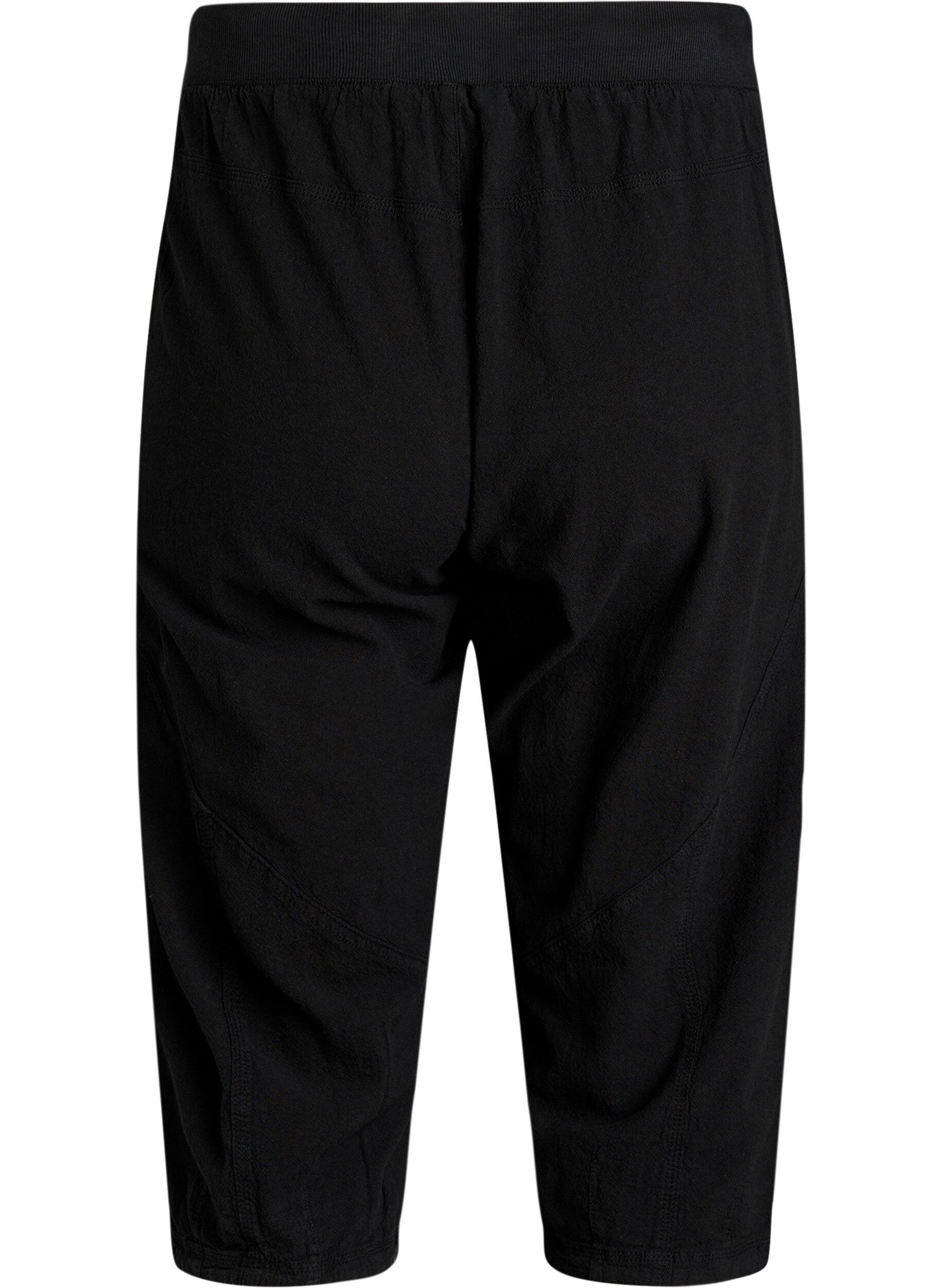 ZizziCapribukser i bomull, Svart, Packshot image number 1