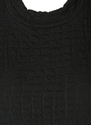 Kortermet kjole med struktur og A-form, Black, Packshot image number 2