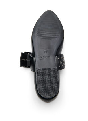 Zizzi Wide fit - Spiss ballerina med spenne og nagler, Black, Packshot image number 4