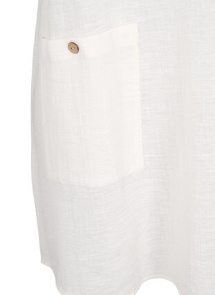 3/4-ermet tunika i bomullsblanding med lin, Off-White, Packshot image number 3