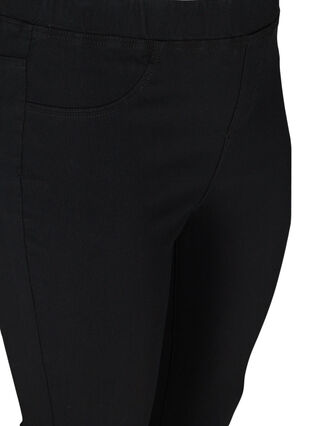 Ensfarget capri jeans i en viskosemiks, Black, Packshot image number 2