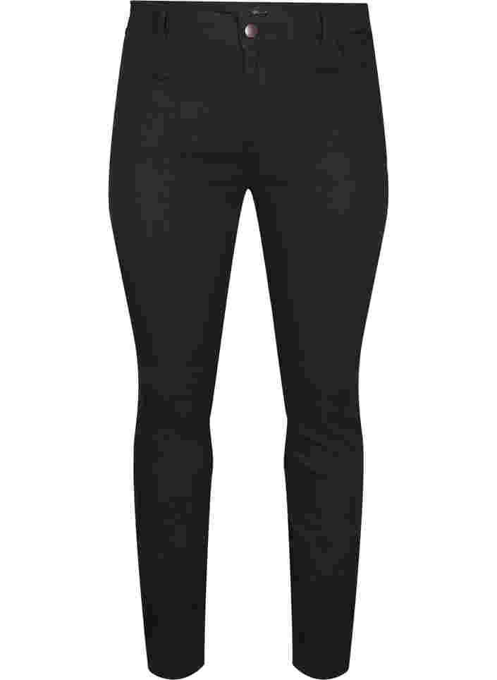 Ekstra slim Nille jeans med høyt liv, Black, Packshot image number 0