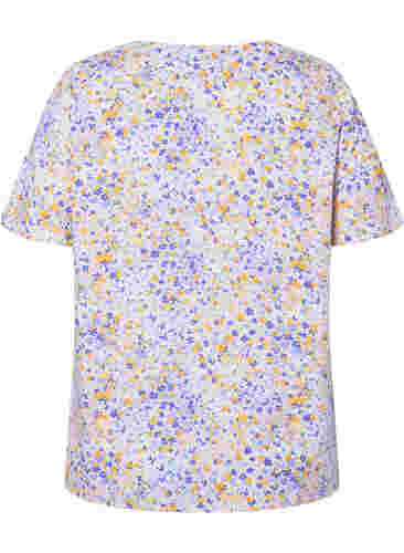 Mønstrete pysjamasskjorte i viskose, Cameo Pink AOP, Packshot image number 1