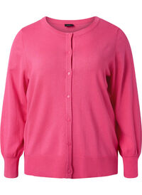 Ribbet cardigan med knappelukking