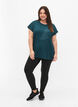 Kortermet trenings-T-skjorte med trykk, Deep Teal/Pacific, Model image number 2