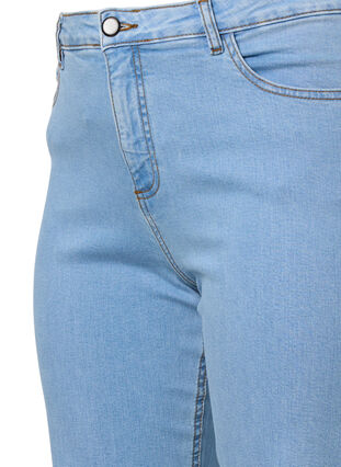 Gemma jeans med høyt liv og hull på kneet, Ex Lgt Blue, Packshot image number 2