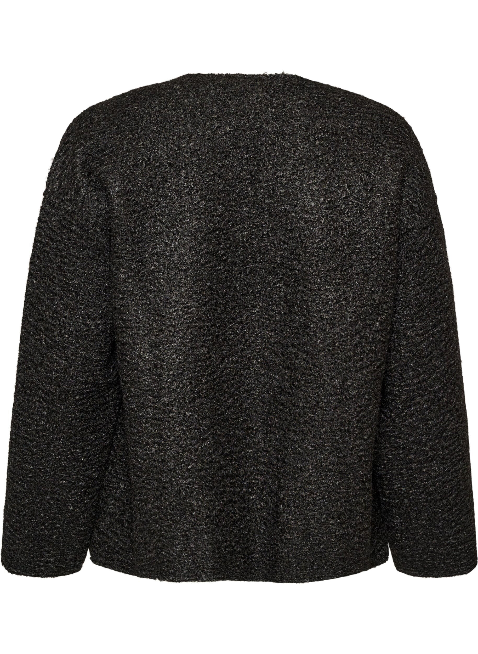 ZizziLoose fit cardigan med lommer, Svart, Packshot image number 1