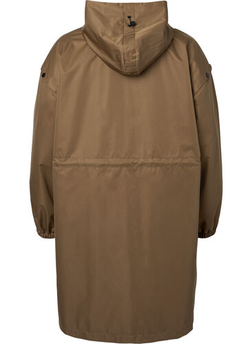 Vindtett parkas med justerbar midje, Teak, Packshot image number 1