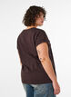 T-skjorte med dekorativt trykk foran, Brun, Model image number 2