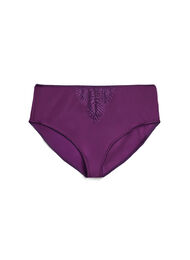 Truse truser i microfibre med blondedetaljer, Plum Purple