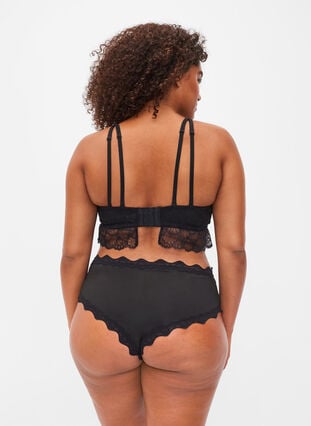 Zizzi Blonde-BH med bøyle og mesh, Black, Model image number 1