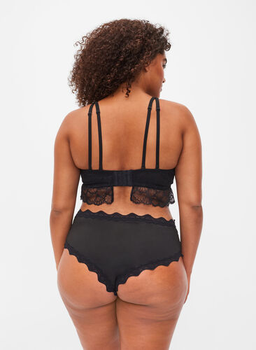 Zizzi Blonde-BH med bøyle og mesh, Black, Model image number 1