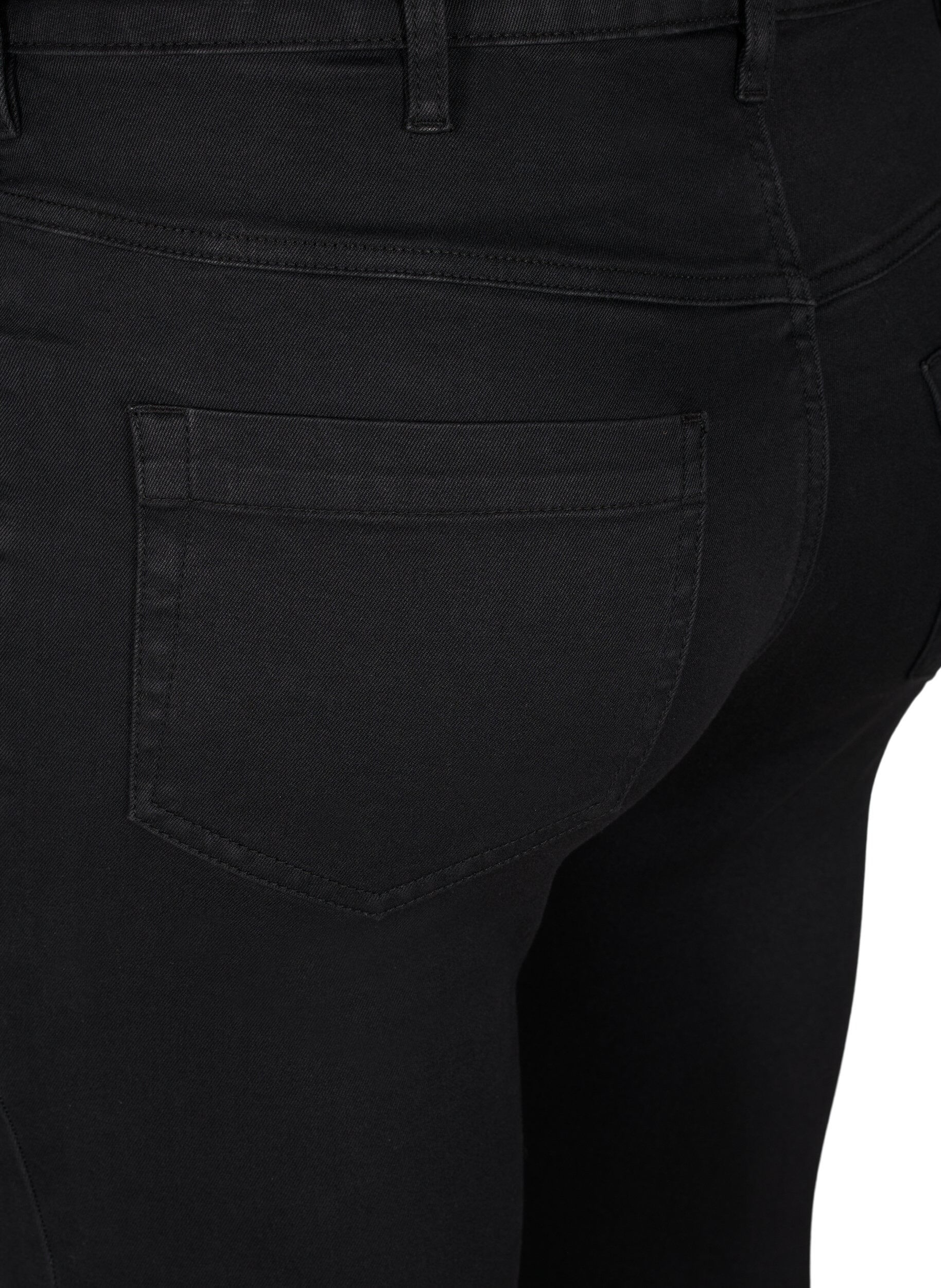 ZizziSupersmale Amy-jeans med h&oslash;y midje, Black, Packshot image number 3