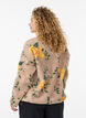 Blomstret fleecejakke med h&oslash;y hals og glidel&aring;s, Beige, Model image number 2