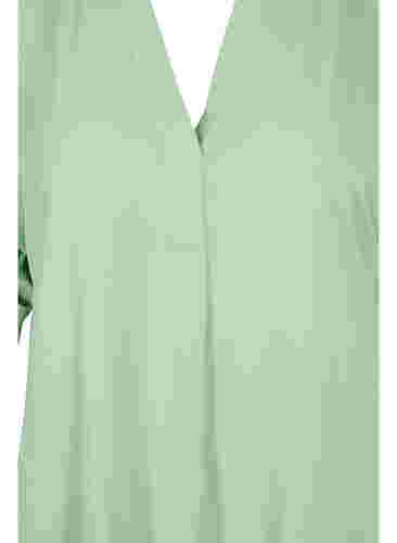 Kortermet bluse med V-hals, Black, Packshot image number 2