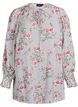 Bluse med blomstertrykk og knytedetaljer, Svart, Packshot image number 0