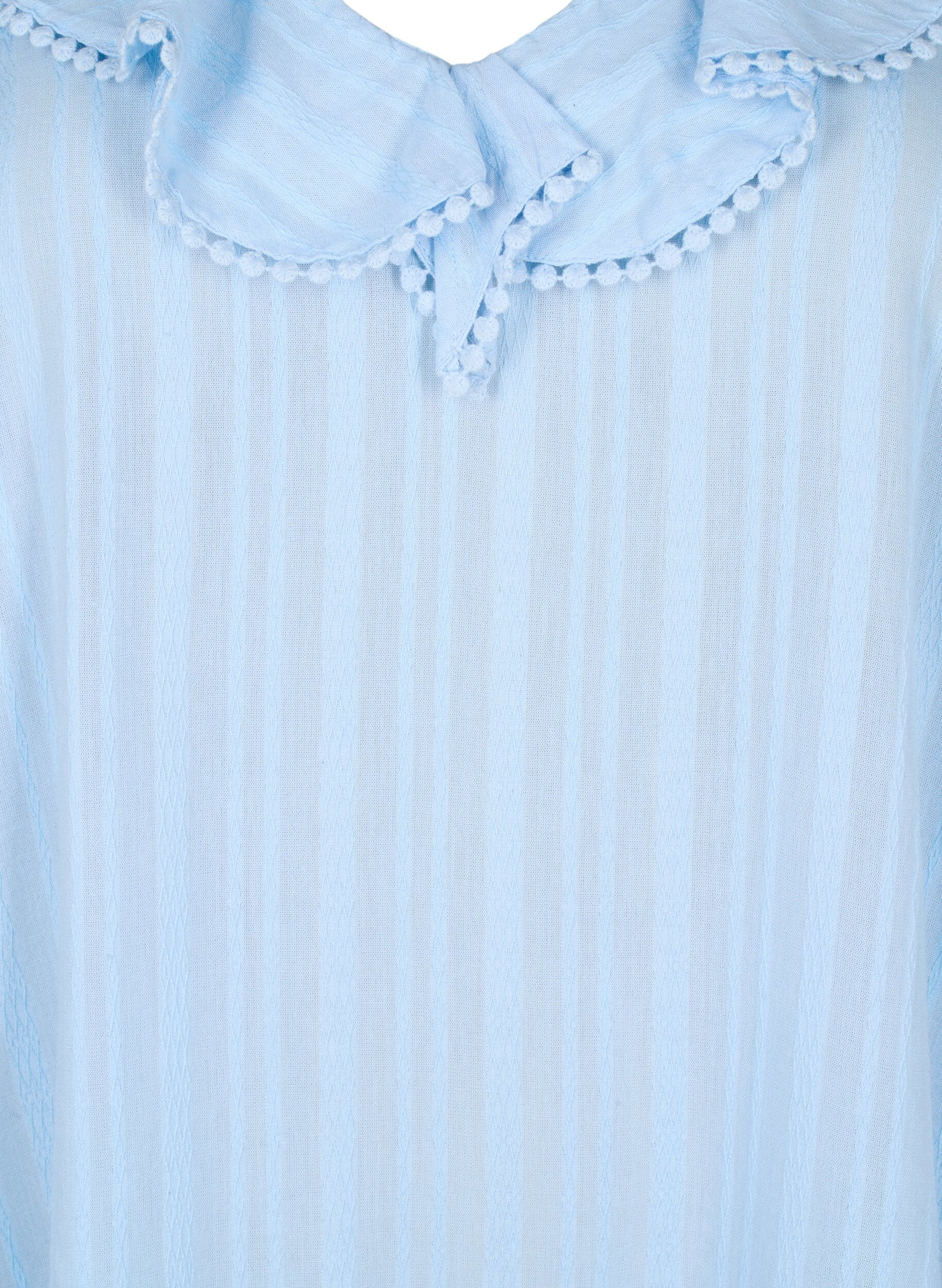 Zizzi Kjole i blanding av bomull og viskose med 3/4-ermer, Chambray Blue, Packshot image number 2