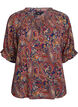 Viskosebluse med paisleym&oslash;nster og albuelange ermer, Bl&aring;, Packshot image number 0