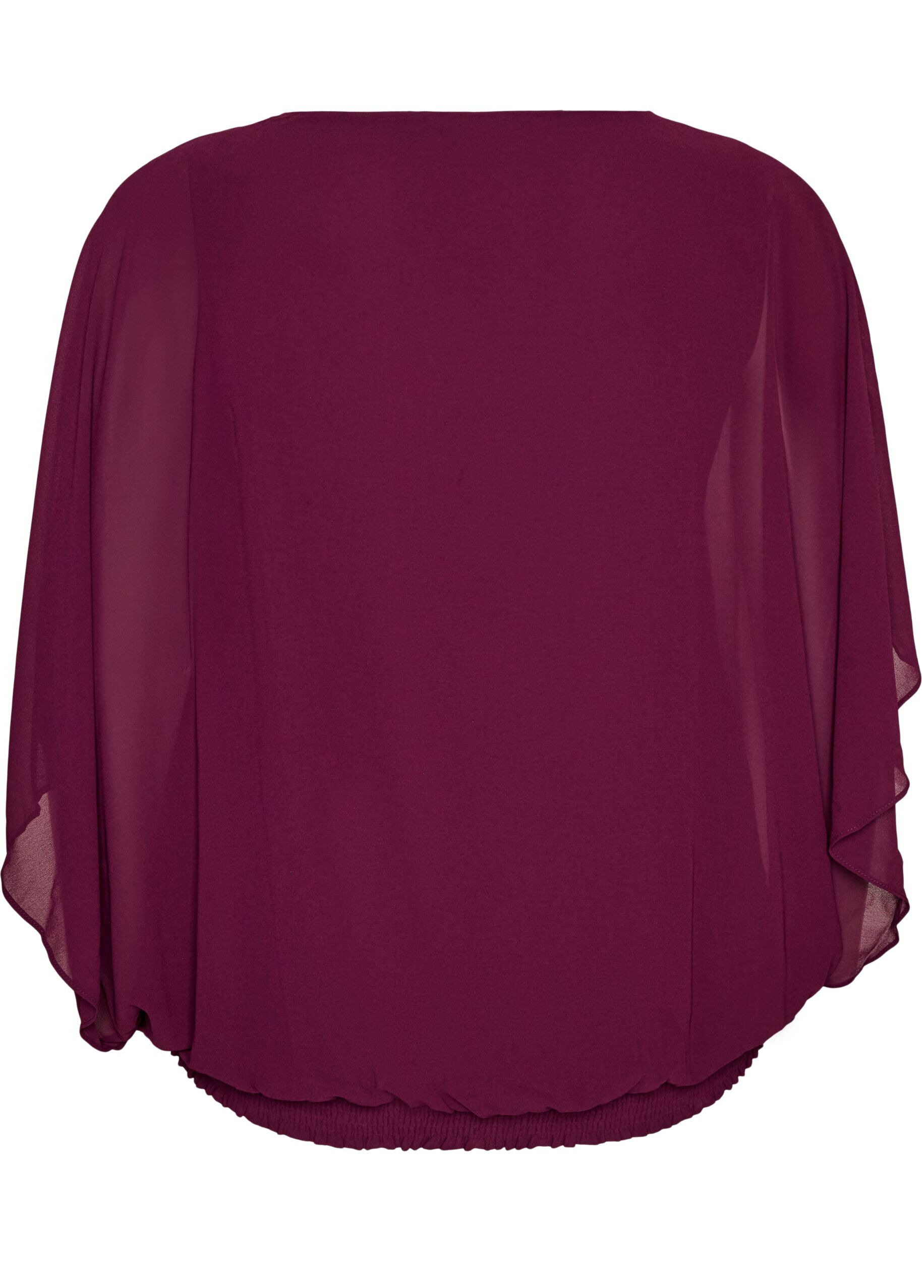 ZizziChiffonbluse med ballongeffekt, Lilla, Packshot image number 1