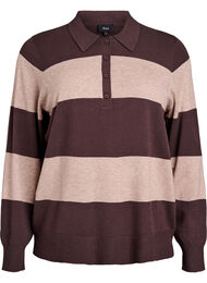Strikkeplagg med krage, Seal Brown Comb