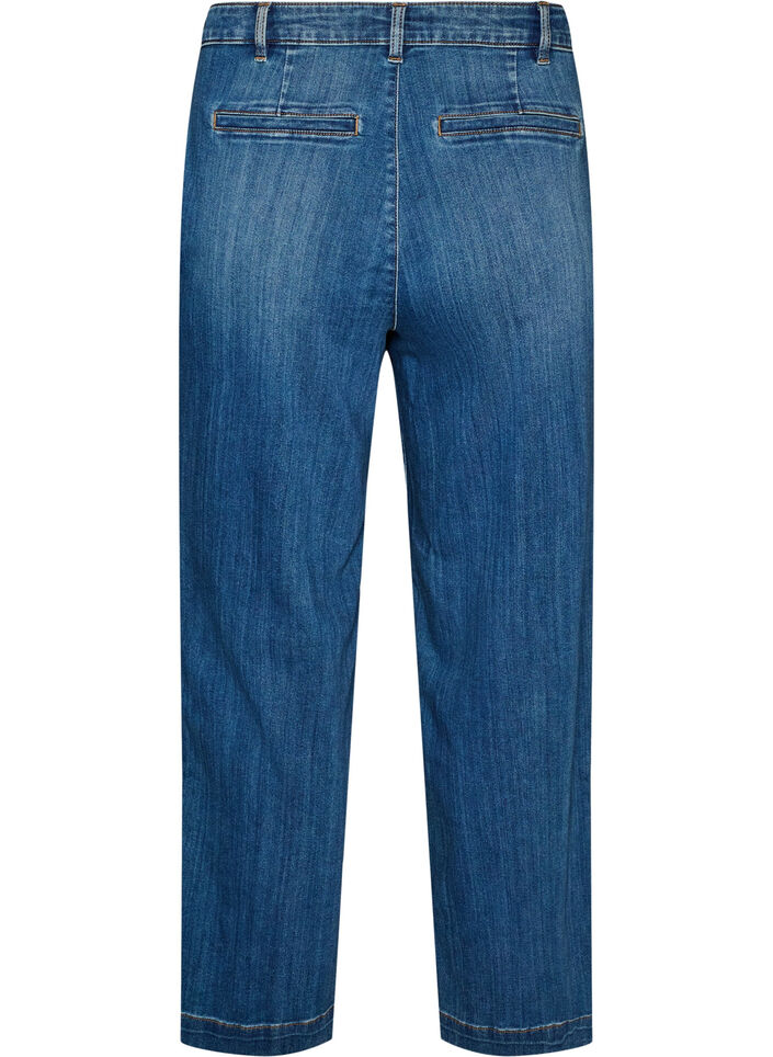 Wide fit Myra jeans med h&oslash;y midje, Bl&aring;, Packshot image number 1