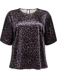 Kortermet velour topp, Brun Kortermet velour topp