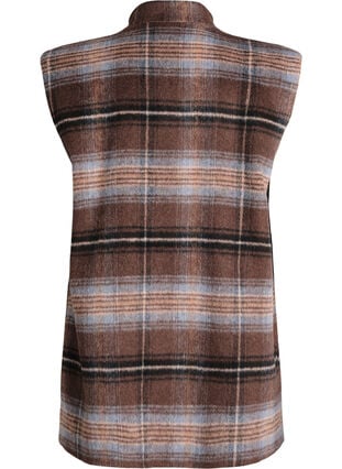 Zizzi Lang rutete vest, Brun, Packshot image number 1