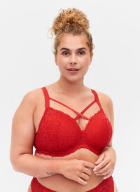 Vattert BH med blonder og string, Red Ass., Model