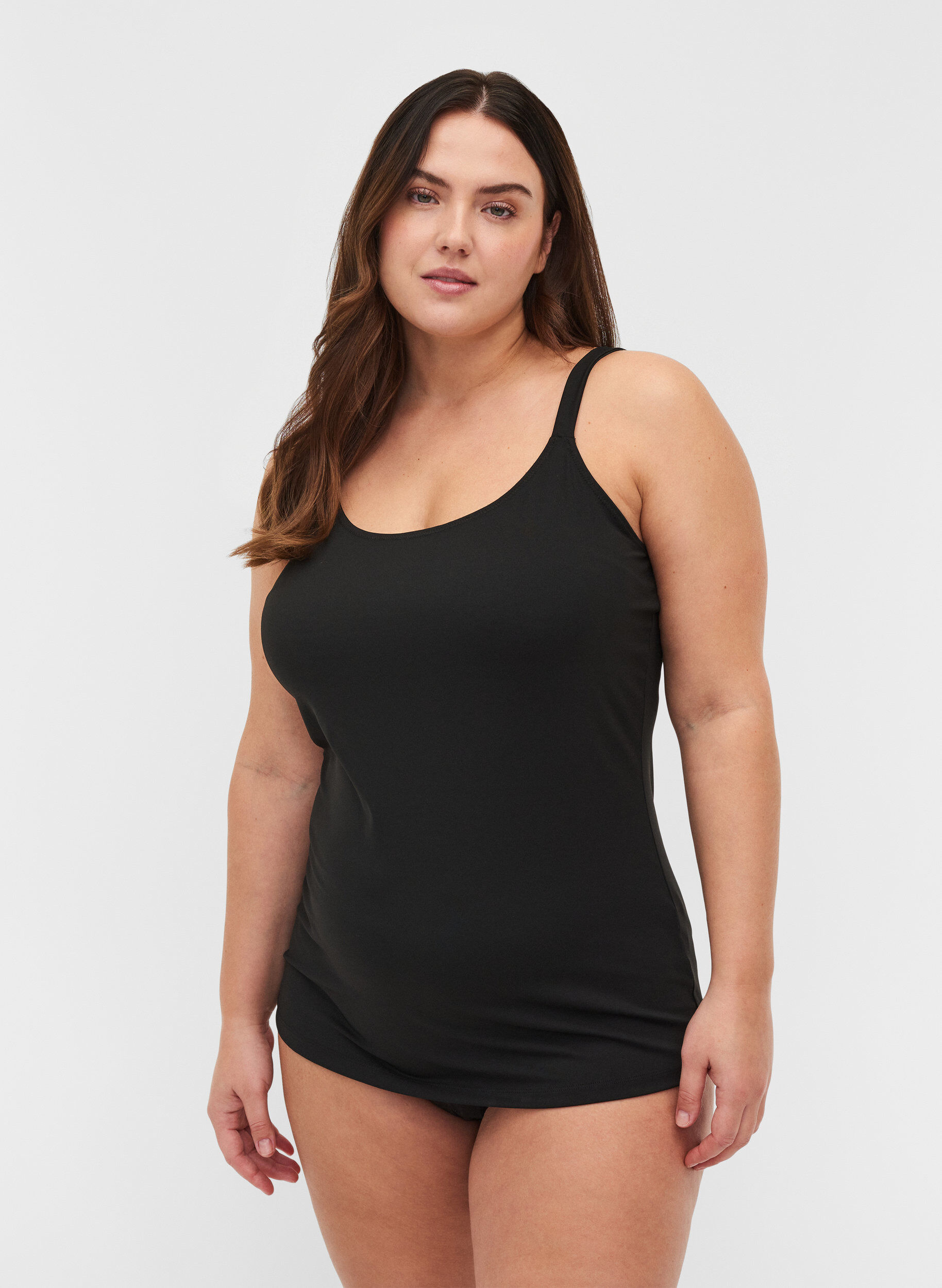 Zizzi Light shapewear topp med justerbare stropper, Black, Model image number 0