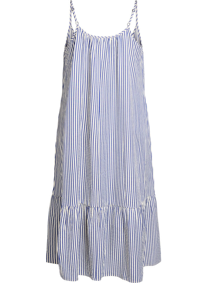 Sommerkjole med striper og A-form, Bl&aring;, Packshot image number 1