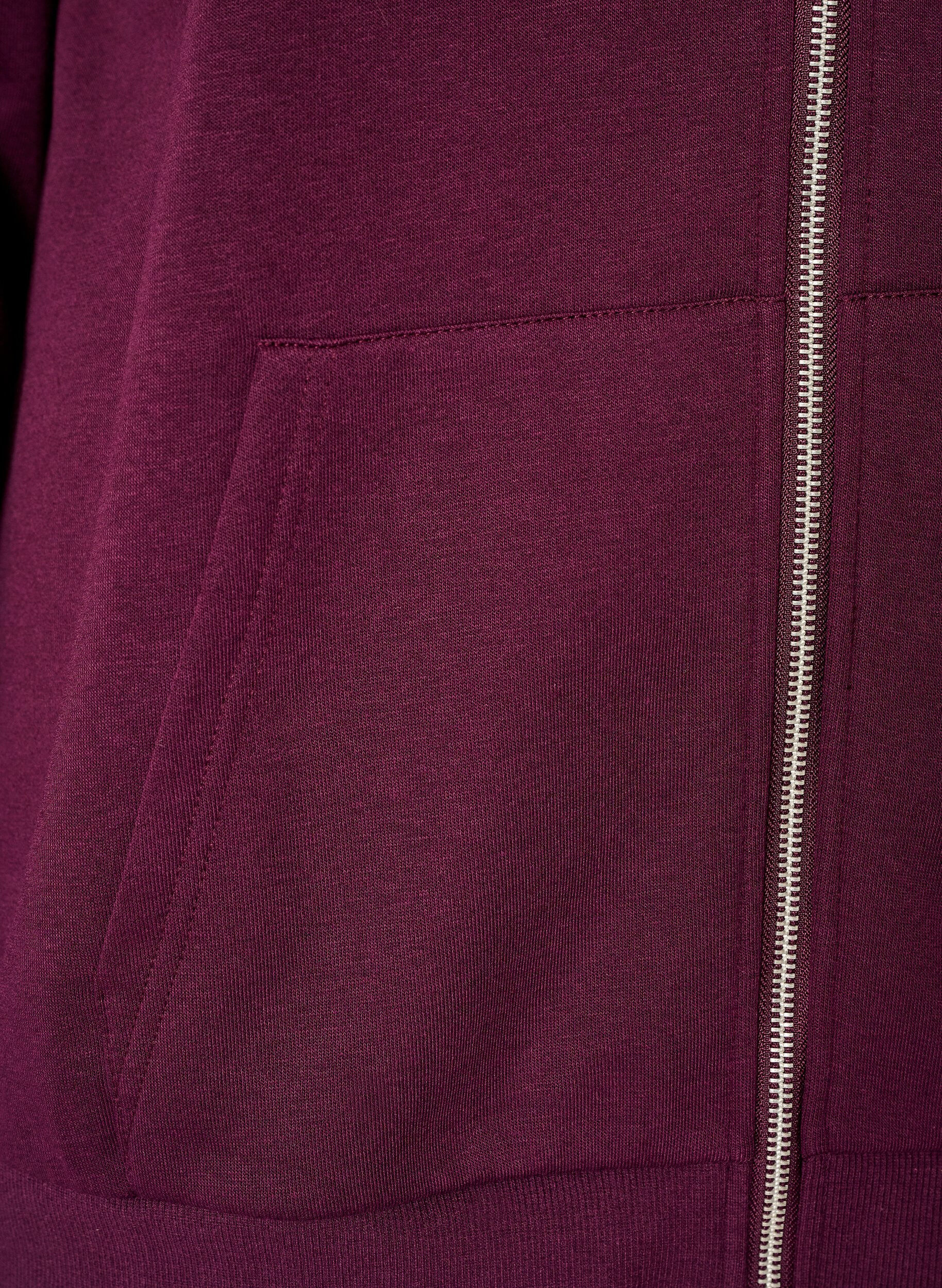 ZizziHettegenser med glidel&aring;s og lommer, Lilla, Packshot image number 3