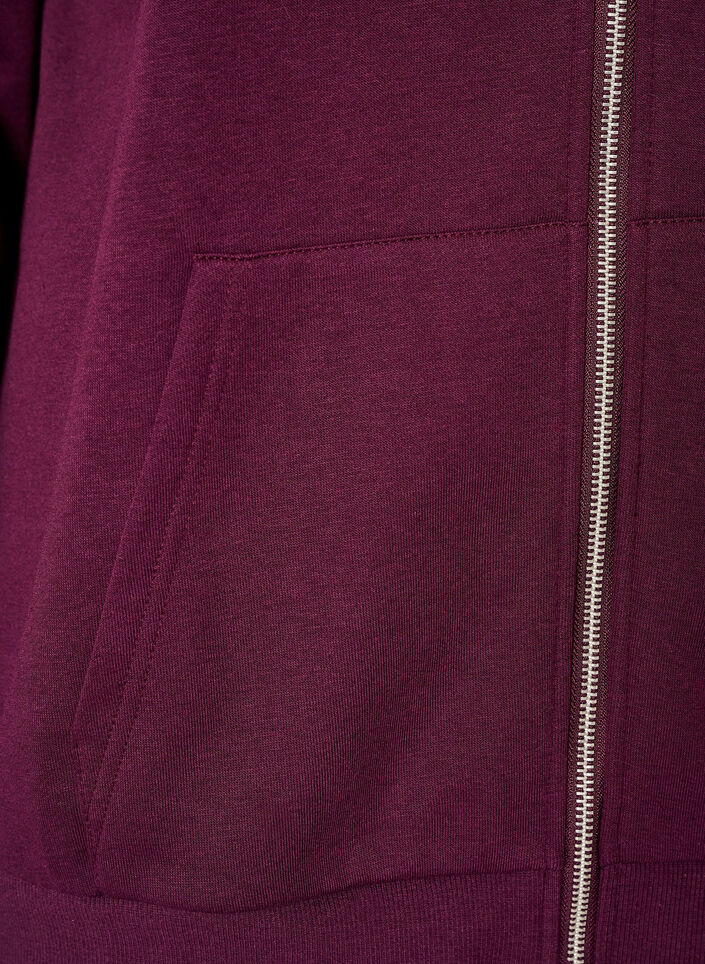 Hettegenser med glidel&aring;s og lommer, Lilla, Packshot image number 3