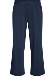 Sweatpants med h&oslash;y midje og vide ben, Bl&aring;