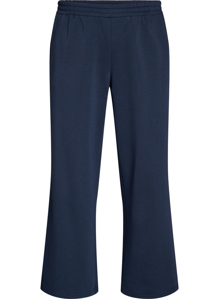 Sweatpants med h&oslash;y midje og vide ben, Bl&aring;, Packshot image number 0
