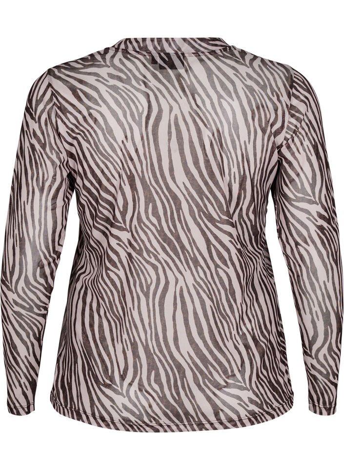 Mesh-topp med sebram&oslash;nster, Svart, Packshot image number 1
