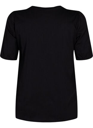 T-skjorte i bomull med 2/4-ermer, Black, Packshot image number 1