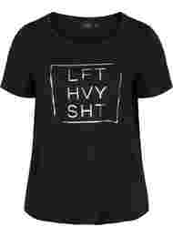 T-skjorte til trening med trykk, Black w. LFT