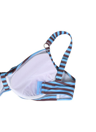 Bikini-BH med bøyler og trykk, BlueBrown Stripe AOP, Packshot image number 3
