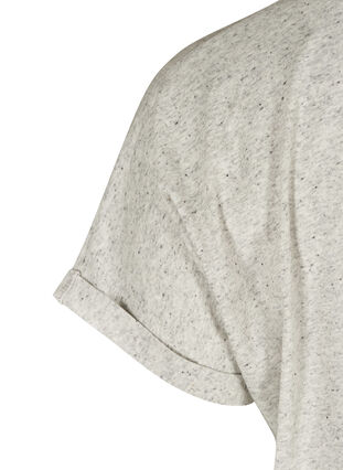 Melert T-skjorte i bomull , Light Grey Melange, Packshot image number 3