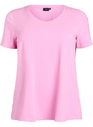 Basis enkel bomulls t-skjorte, Rosa
