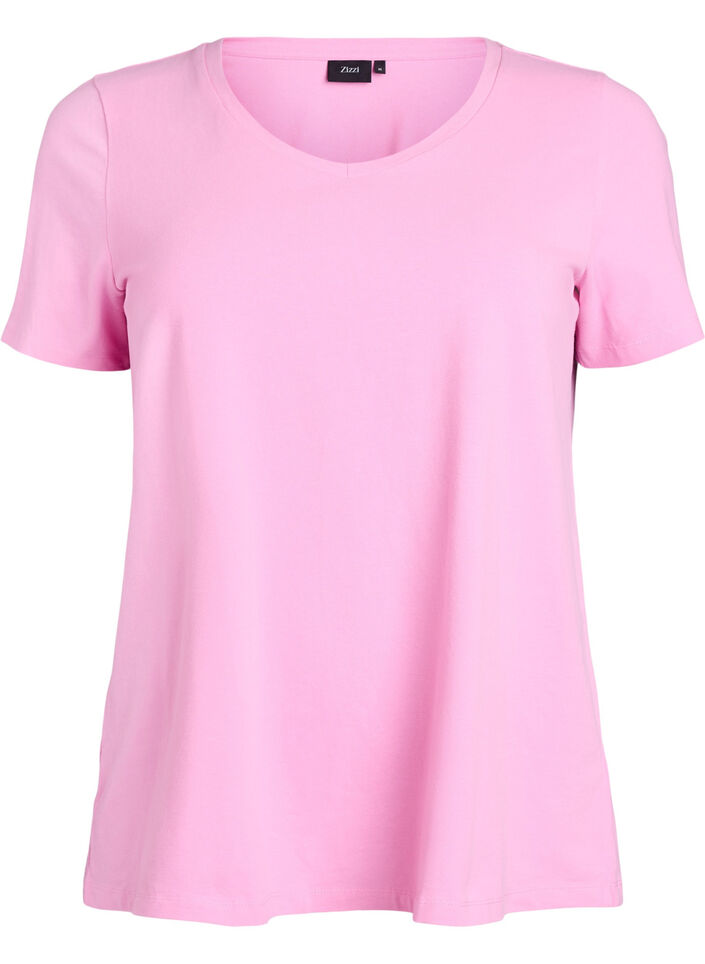 Basis enkel bomulls t-skjorte, Rosa, Packshot image number 0