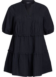 A-formet tunika med volanger, Black