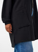 Lang hettegenser-cardigan med glidel&aring;s, Svart, Model image number 3