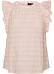 Ermel&oslash;s bluse med tekstur og volanger, Rosa, Packshot image number 0