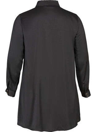 Tunika med knapper og feminine detaljer, Black, Packshot image number 1