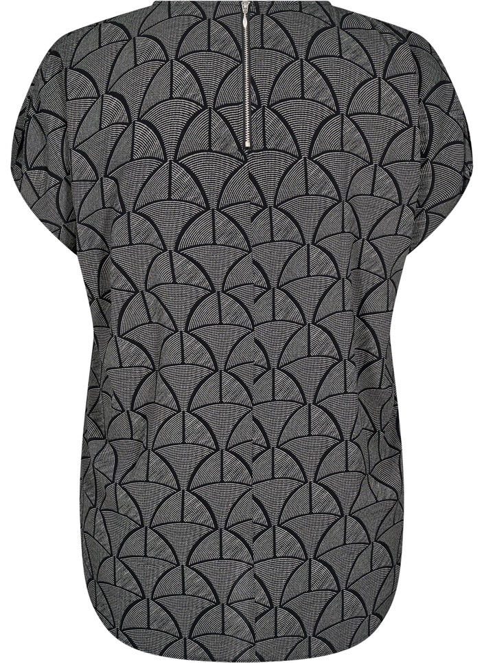 Kortermet bluse med trykk, Black Grey Graphic , Packshot image number 1
