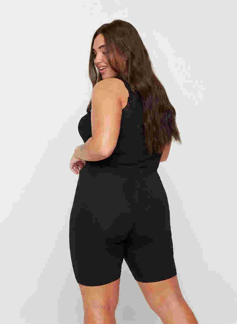Ensfargede basis sykkelshorts, Black, Model