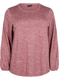 FLASH - Jerseybluse med lange ermer, Rose Brown Melange