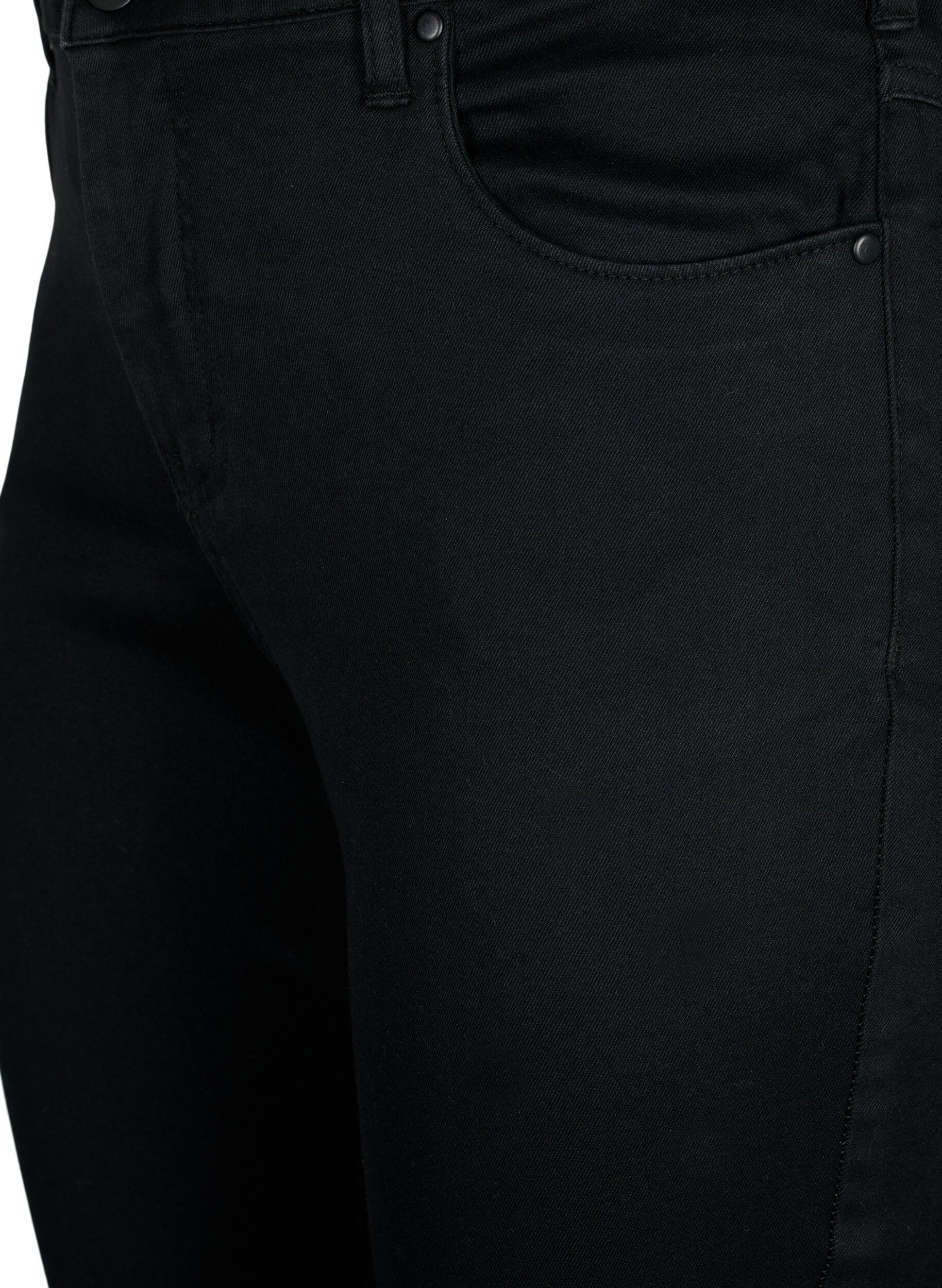 Zizzi Slim fit Emily jeans med normal midje, Svart, Packshot image number 2
