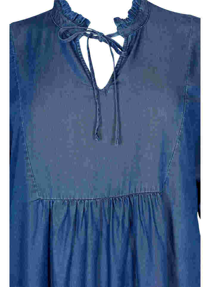 Kjole med 3/4-ermer i lyocell (TENCEL™), Blue denim, Packshot image number 2